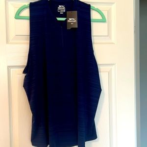 NWT Slazenger navy sleeveless golf top with zipper. Size XXL.